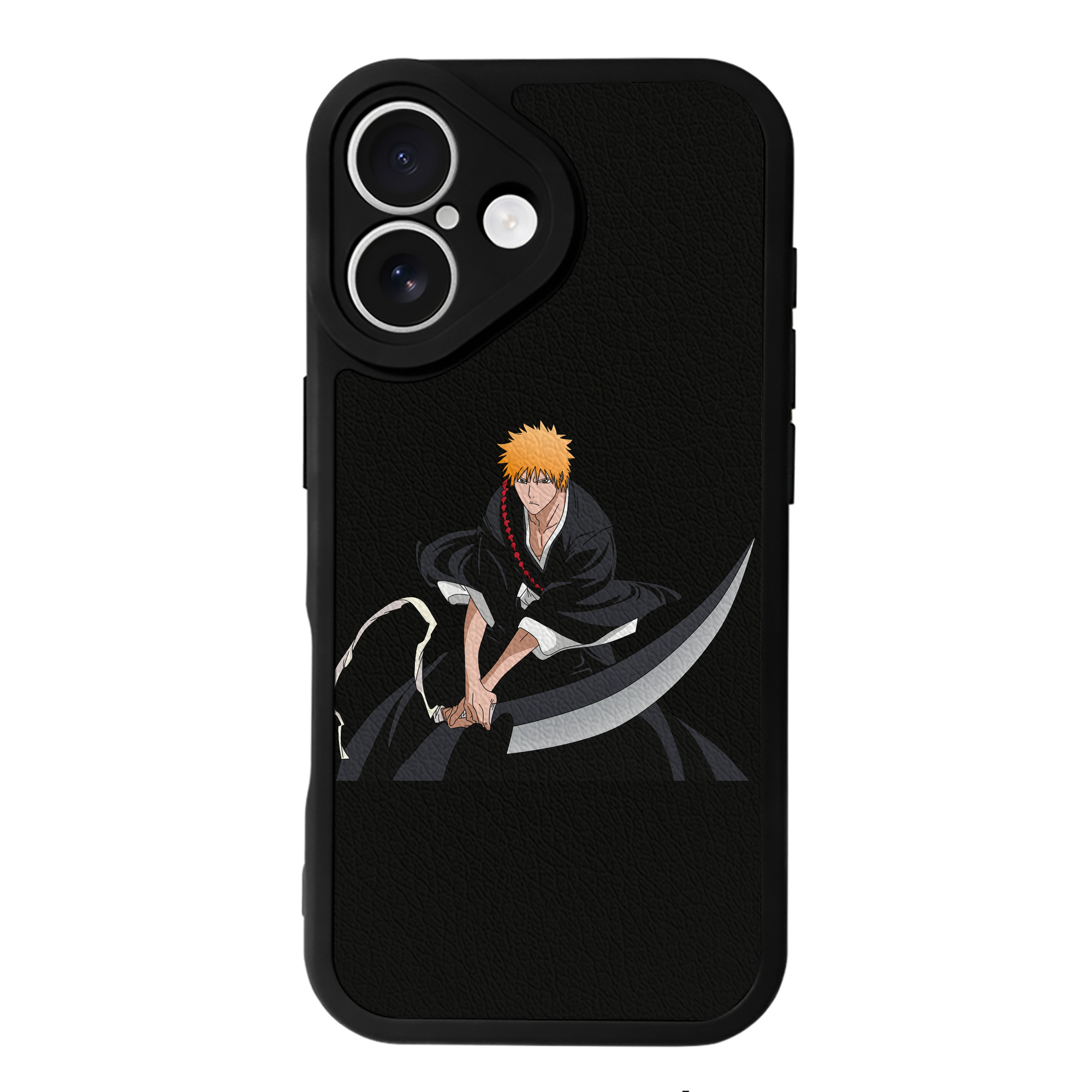 （画像用） ブリーチ 黒崎一護（くろさき いちご）BLEACH Kurosaki Ichigo 【iPhone 16シリーズ対応】シリコンスマホケース（レザー調） 材質：シリコン